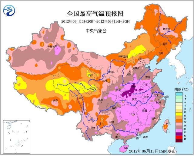 今日全國最高氣溫預報圖