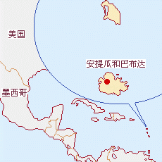 安提瓜和巴布達(dá)國(guó)土面積示意圖