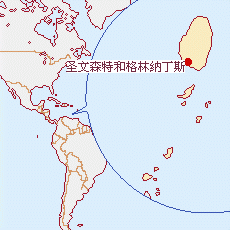 圣文森特和格林納丁斯國(guó)土面積示意圖